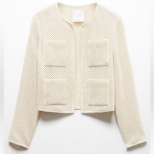 MANGO Knit Open-Front Jacket